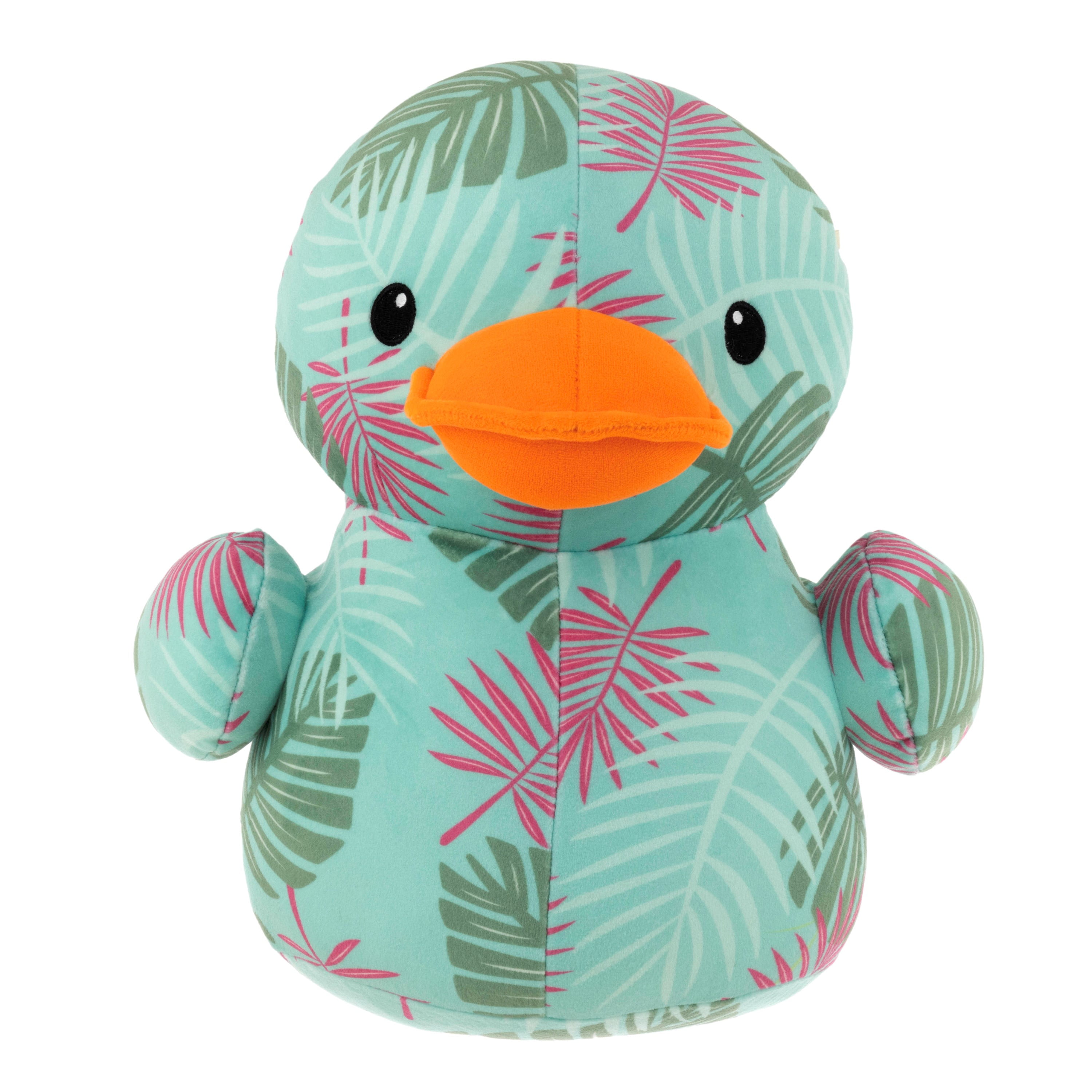 Way To Celebrate Summer 14 inch Palm Frond Print Duck Plush Toy