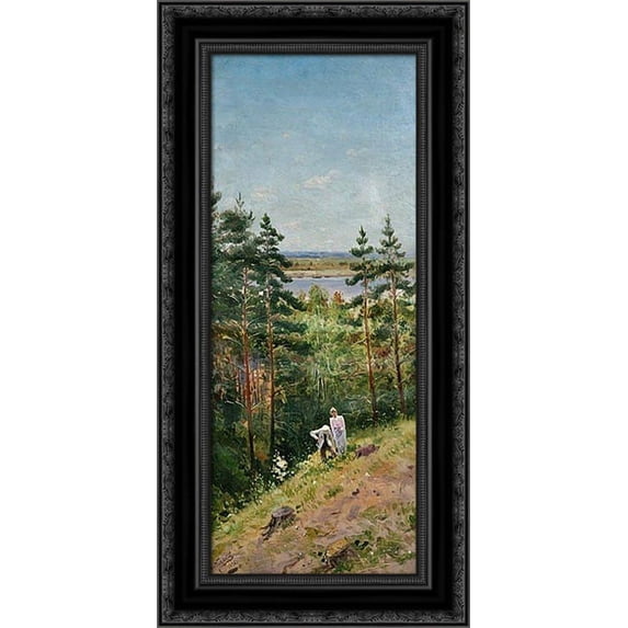 Summer 16x24 Black Ornate Wood Framed Canvas Art by Makovsky, Vladimir