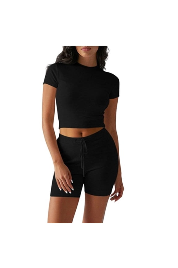 Summer 2 Piece Sets,Womens Two Piece Lounge Sets Casual Summer Outfits 2 Piece Short Matching Clothing Set