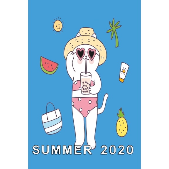 Summer 2020: hawaiian Graph Paper Notebook with 120 pages 6x9 perfect as math book, sketchbook, workbook with cats 120 Pages (Paperback)