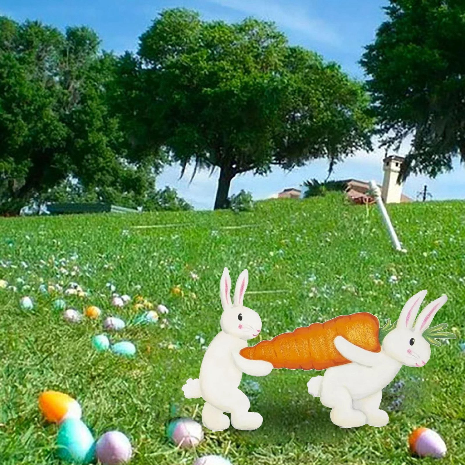 Summer 2024 Easter Garden Decorations Easter Bunny Carrots Ground