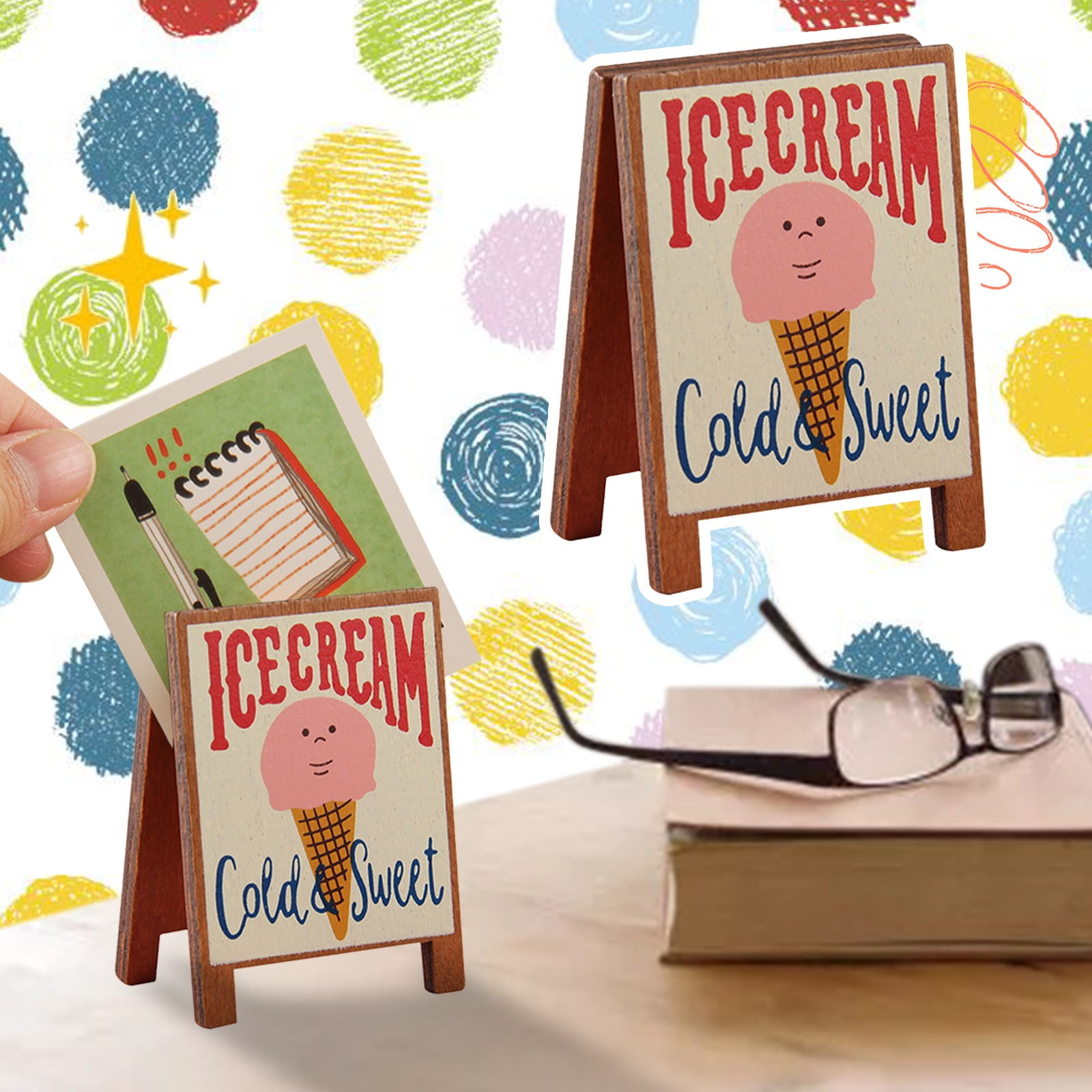 Summer 2024 Note Wooden Clip Photo Clip Message Note Clip Desktop