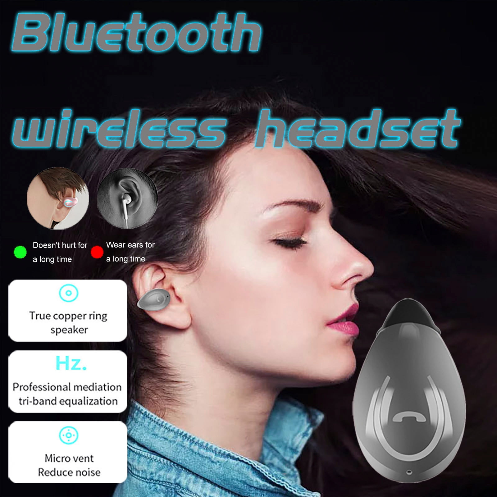 Summer 2024 The New YX08 Bluetooth Headset Single Earring Clipon Ear