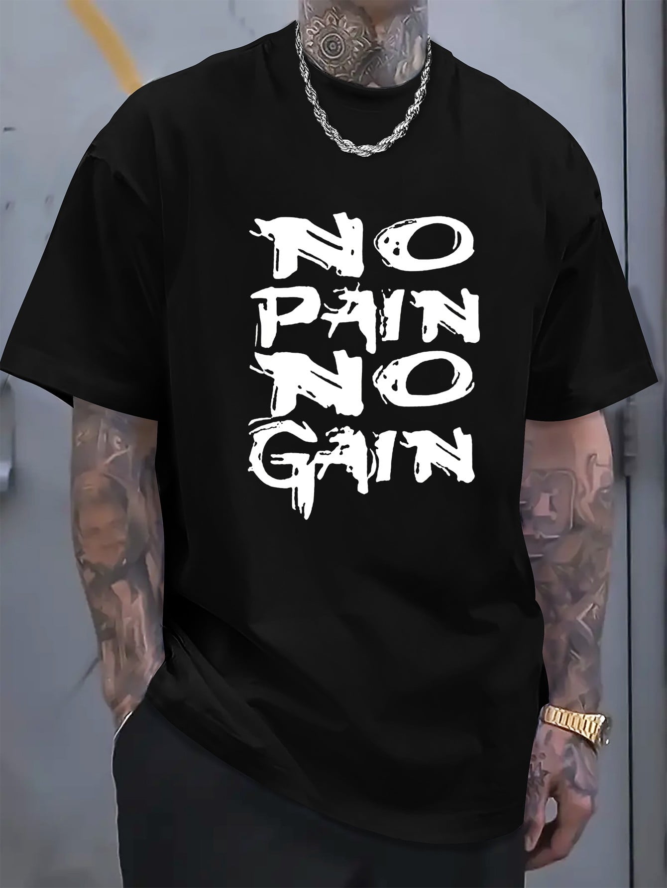 [Summer 2025 Exclusive T-shirt]-NO PAIN NO GAIN Print Tee Shirt, Tees ...