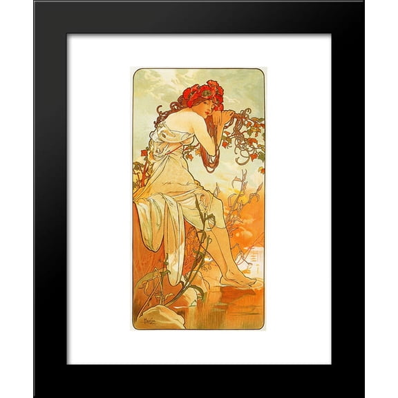 Summer 20x24 Framed Art Print by Mucha, Alphonse