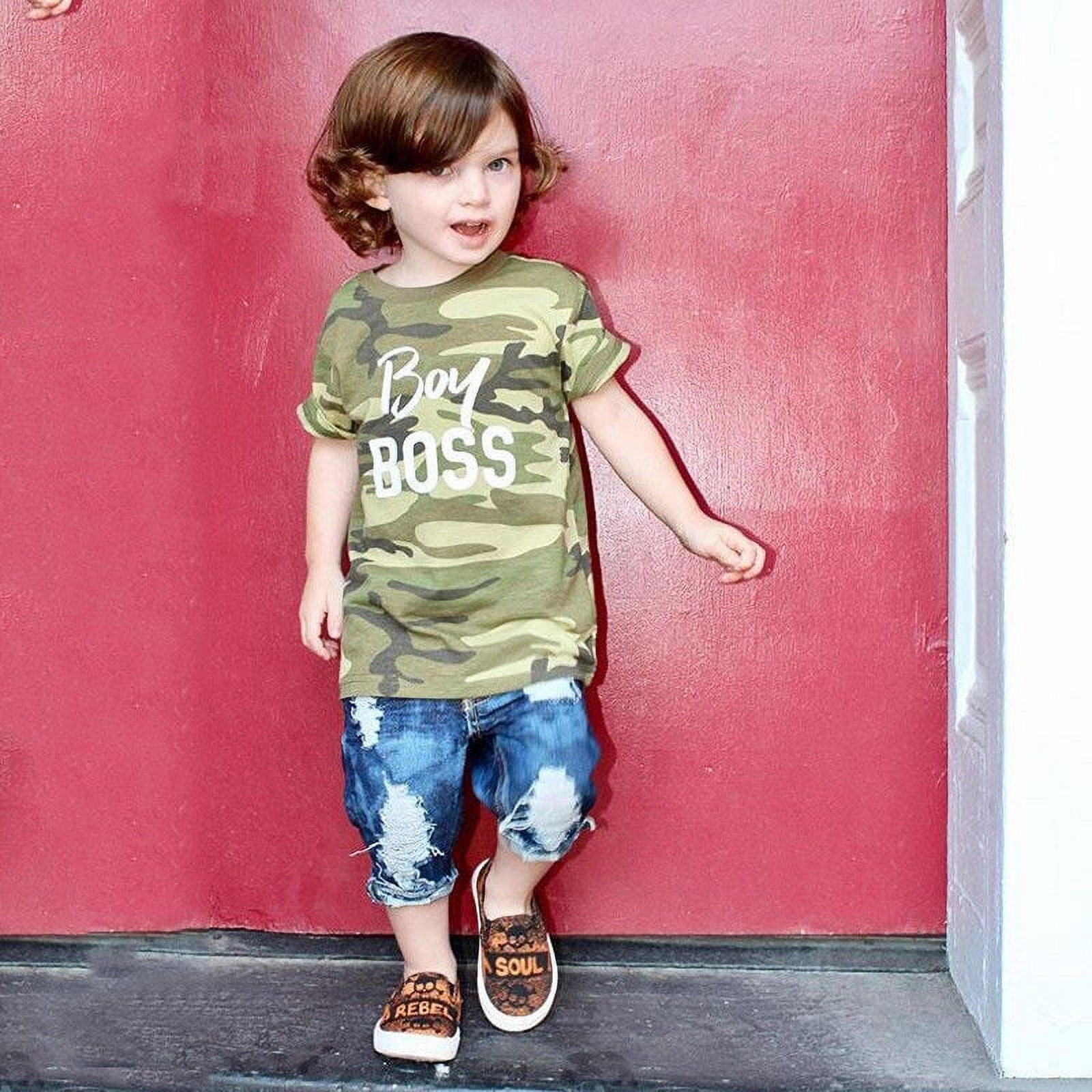 Summer 2PCS Toddler Kids Baby Boys Clothes Camo Tops Puerto Rico