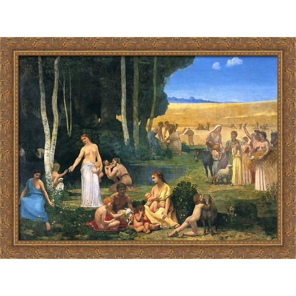 Summer 38x28 Large Gold Ornate Wood Framed Canvas Art by Pierre Puvis de Chavannes