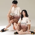 thumbnail image 1 of Summer 3XL Short Pajama Sets Couples Short Pants Cartoon Bear Sleepwear Women‘s Pajamas Lounge Men Home Pijama Mujer Hombre, 1 of 7