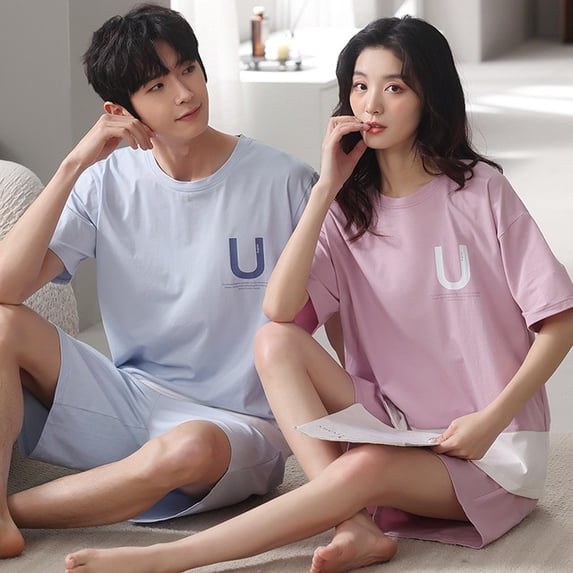 Summer 3XL Short Pajama Sets Couples Short Pants Cartoon Bear Sleepwear Women‘s Pajamas Lounge Men Home Pijama Mujer Hombre