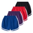 thumbnail image 1 of Summer 4‑Pack Breathable Unisex Kids Casual Hot Pants, Elastic Waist White Binding Solid‑Color Beach Sports Shorts for Boys and Girls 3‑12Y, 1 of 9