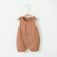 thumbnail image 1 of Summer Up to 65% off kttectoa Summer Outfits for Girl Baby Solid Neutral Clothes Cute Bubble Romper with Pocket Sweatshirt Sleeveless Bodysuit Girls Clothes 0-9M Cyber_Monday, 1 of 3
