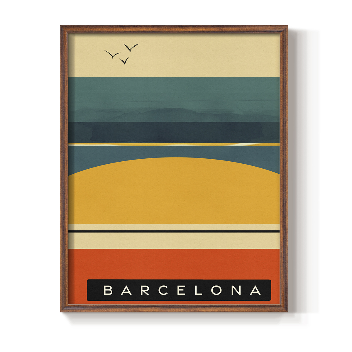 Summer Abroad II Framed Print in Brown Solid Wood Framed Print No Nail Hanging