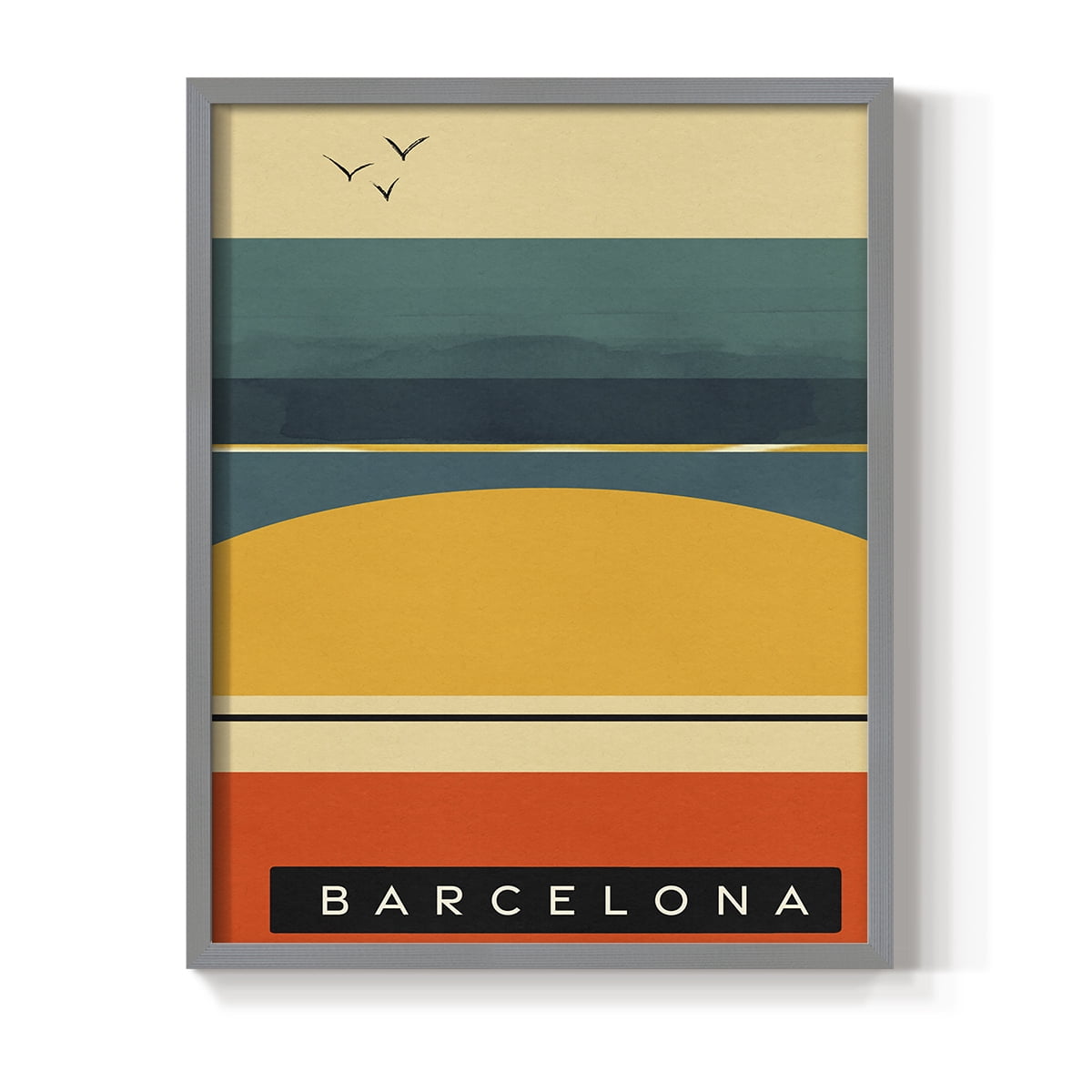 Summer Abroad II Framed Print in Gray Solid Wood Framed Print No Nail Hanging