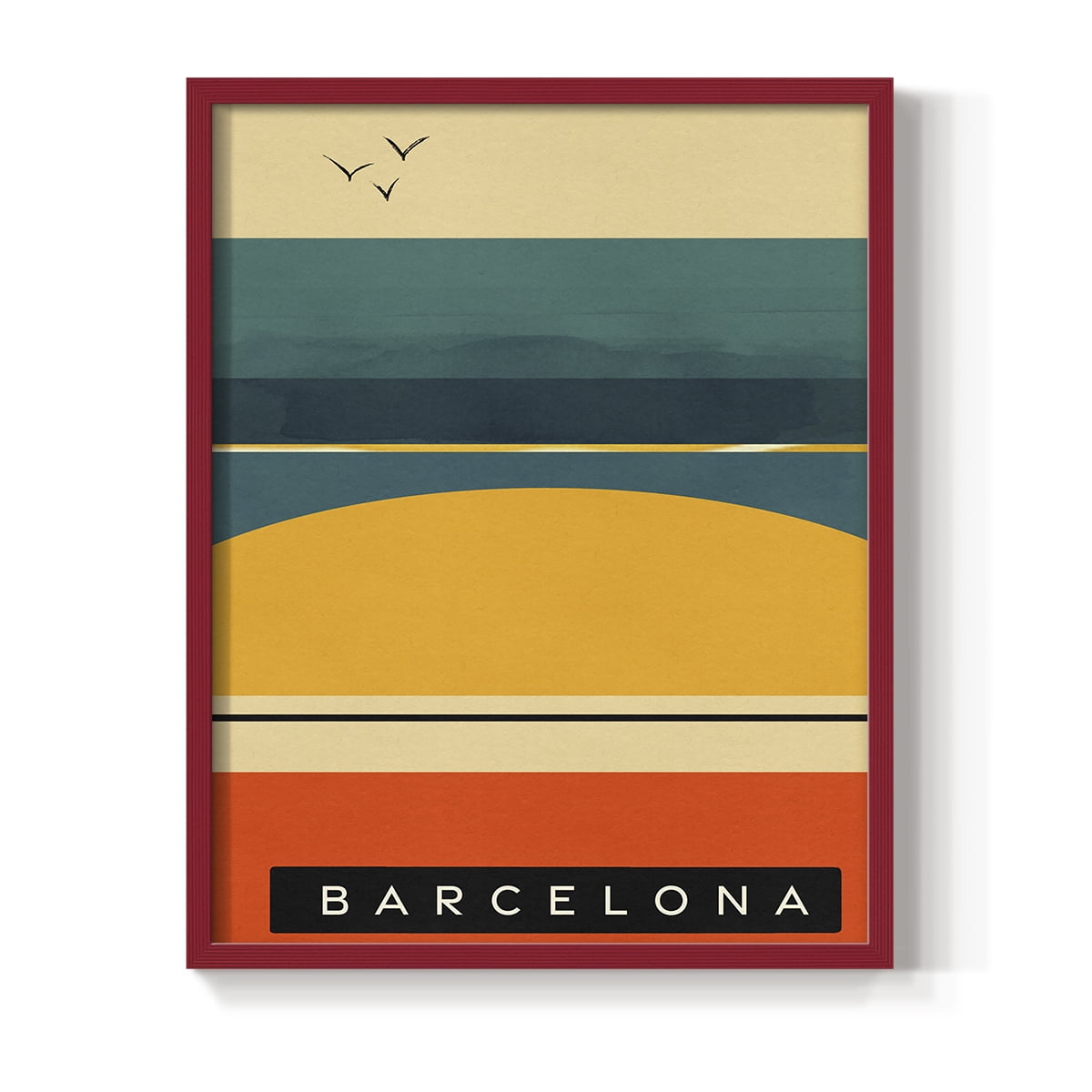 Summer Abroad II Framed Print in Red Solid Wood Framed Print No Nail Hanging