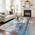 thumbnail image 1 of Summer Abstract Large Area Rugs 5x8 ft Ocean Landscape Oil Painting Washable Rug Non Slip Indoor Carpet Absorbent Floor Mat for Living Room Bedroom Dining Room, 1 of 9