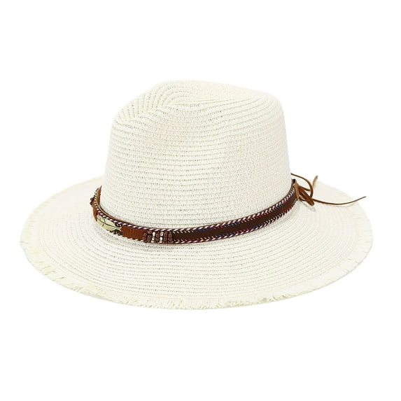 Summer with Accessory Band Large Brimmed Hat Beach Holiday Fashion Casual Style Shade Sun Hat Summer Travel G3 Visor Trainman Hat Utility Hat Tennis Baseball Cap Field Hat Women Women's Fedoras