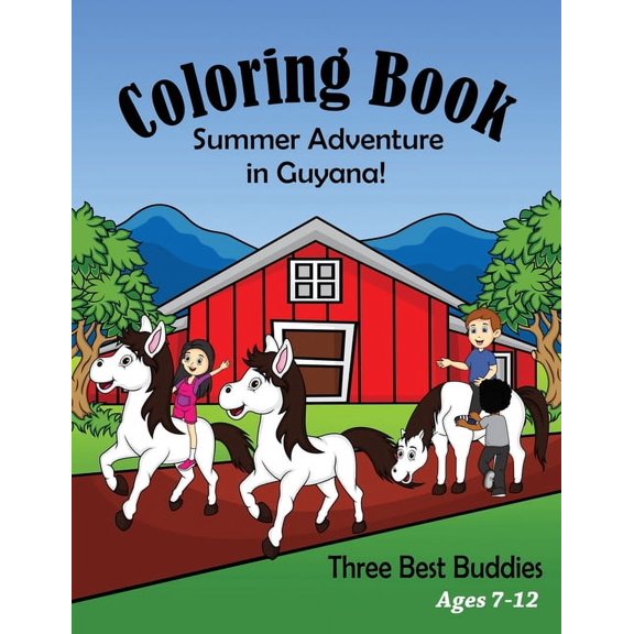 Summer Adventure: Coloring Book: Three Best Buddies (Paperback)