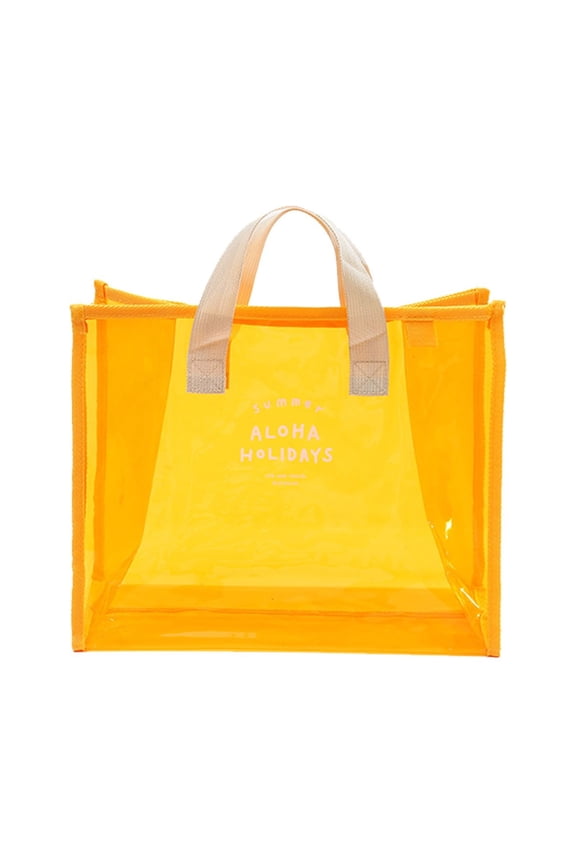Summer Aloha Beach Bag - Transparent Hand-Carrying Bag, Large Capacity, Portable for Swimming, Travel