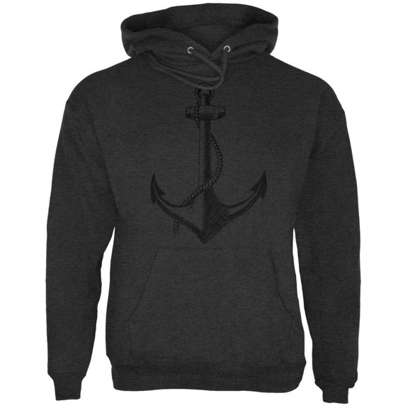 Summer Anchor Charcoal Heather Adult Hoodie - X-Large