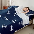 thumbnail image 1 of Summer Anchor Sheet Set Queen Size, Nautical Anchor Bedding Set for Kids Boys Teens Room Decor, Fashion Navy Blue Bed Sheet Set 4pcs with Deep Pocket Fitted Sheet + Flat Sheet + 2 Pillowcases, 1 of 7
