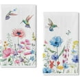 thumbnail image 1 of Summer Anemone Flower Hummingbird Kitchen Dish Towel Set of 2, Wild Floral Ultra Absorbent Hand Drying Baking Cooking Cloth, Spring Seasonal Decor Home Decorations 18 x 26 Inch, 1 of 6