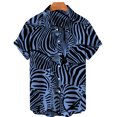 Summer Animal Hawaiian Collar Shirt Print Hiphop Loose Short Sleeved