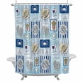 thumbnail image 1 of Summer Animals Bathroom Shower Curtain, Cartoon Flip-Flops Grilled Fish Crab Cute Sailboat Blue Waterproof Washable Soft Bath Curtain for Bathtub Decor with 12 Hooks&Grommet, 36x78 Inch, 1 of 9