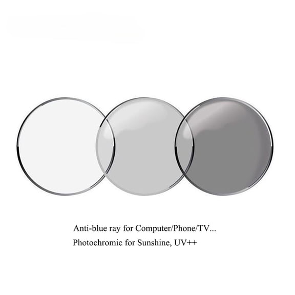 Summer Aspherical Anti-Blue UV Photochromic Computer Phone Lenses Gray Brown Astigmatism Correction Wide Power Range
