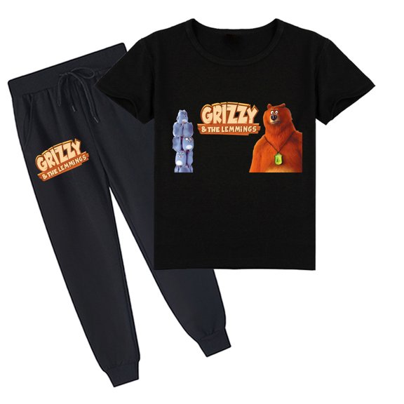 Summer Attire: Boys and Girls Grizzly And The Lemmings Cotton Short Sleeve Top with Long Pants Outfits