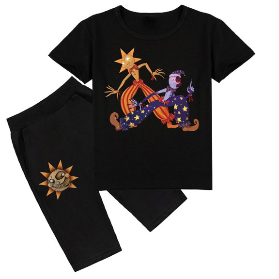 Summer Attire for Little Ones: Sundrop and Moondrop Cotton Short Sleeve Top & Short Pants, Comfortable & Fun