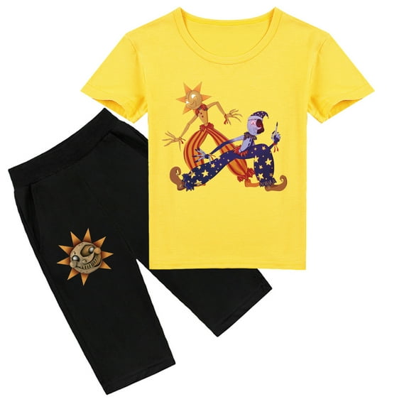 Summer Attire for Little Ones: Sundrop and Moondrop Cotton Short Sleeve Top & Short Pants, Comfortable & Fun