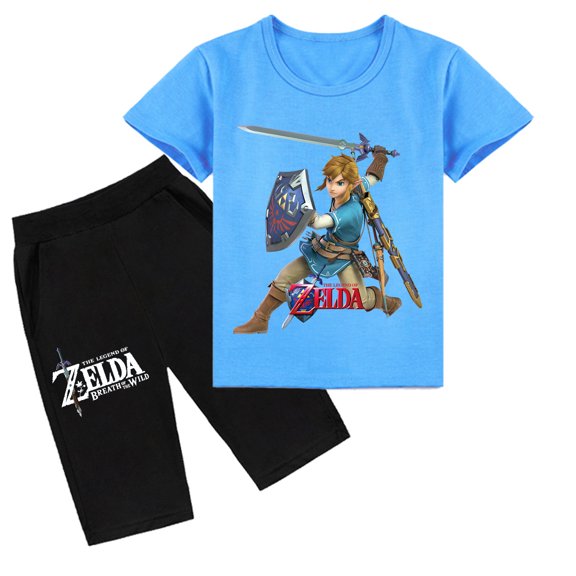 Summer Attire for Little Ones: The Legend of Zelda Cotton Short Sleeve Top & Short Pants, Comfortable & Fun