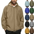 thumbnail image 1 of Summer Autumn Mens Rain Jacket Raincoat Windbreaker Running Waterproof Lightweight Packable with Hood Travel Hiking Cycling Trendy Coat for Outdoors Activities Plus Size, 1 of 9