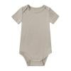 Summer Baby Bodysuit Casual Unisex Solid Color Long Sleeved Onesie Jumpsuits Grey Rompers 0-3M