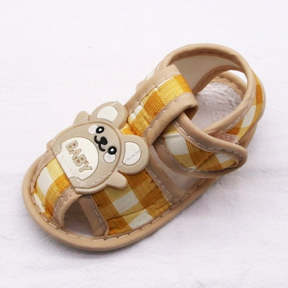 Summer Baby Boy Girl Cartoon Pattern Hollow Sandals Cotton Infant Toddler Soft Sole Shoes First Walker