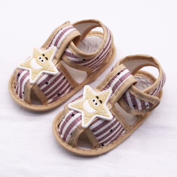 Summer Baby Boy Girl Star Pattern Hollow Sandals Cotton Infant Toddler Soft Sole Shoes First Walker