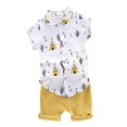 thumbnail image 1 of Summer Baby Boys Casual Short Sleeve Floral Print T-shirt Tops+Shorts Costume Set, 1 of 3