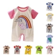 thumbnail image 1 of Agkizg Baby Short Sleeve Romper Graphic Cotton Infant Bodysuit Snap Crotch Summer Playsuit for Newborn Boys Girls, 1 of 4