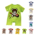 thumbnail image 1 of Agkizg Baby Short Sleeve Romper Graphic Cotton Infant Bodysuit Snap Crotch Summer Playsuit for Newborn Boys Girls, 1 of 4