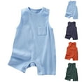thumbnail image 1 of Summer Baby Boys Clothing Agkizg Baby Boys Bodysuits, Baby Boys Sleeveless Rompers, Children's Solid Color Round Neck Sleeveless Jumpsuit Baby Breathable Bag Fart Jacket, 1 of 3