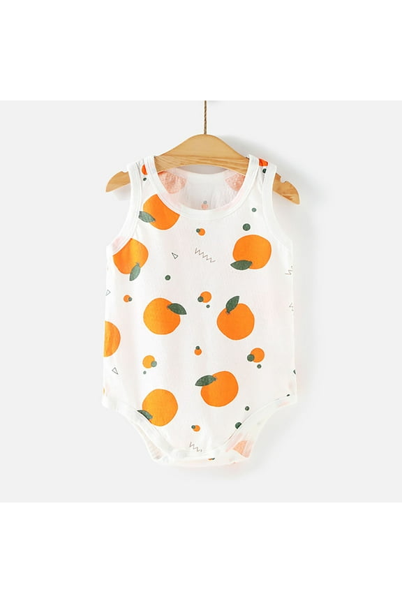 Summer Baby Boys Girls Onesie Toddler 0-2 Years Childern Unisex Newborn Baby Romper Summer Fashion Lightweight Lion Print Sleeveless Thin Strap Baby Bodysuits