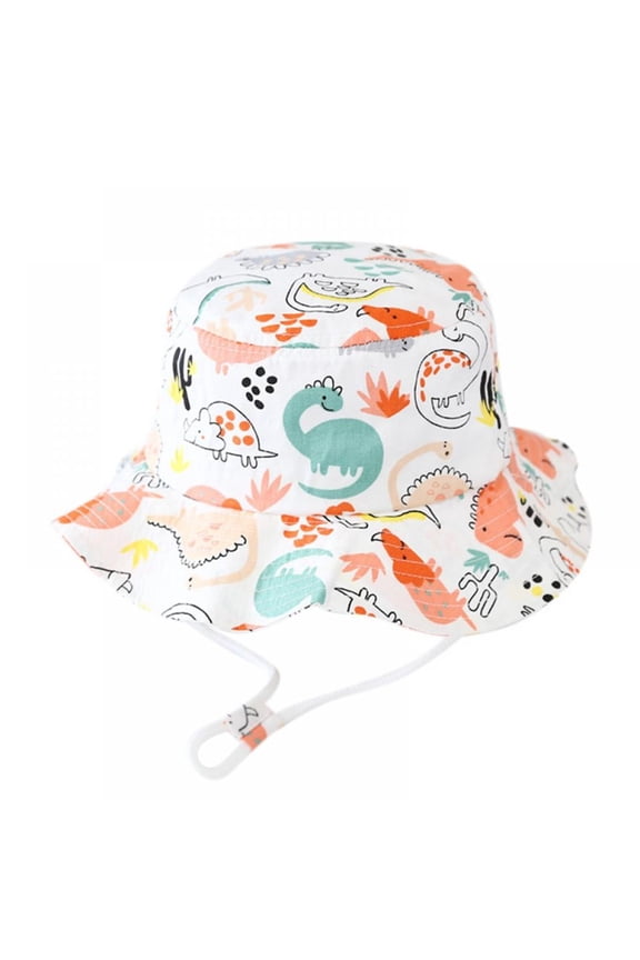 Summer Baby Boys Girls Toddler Cartoon Print Bucket Hats Sun Protection Hat Baseball Cap with Adjustable Strap,S/M