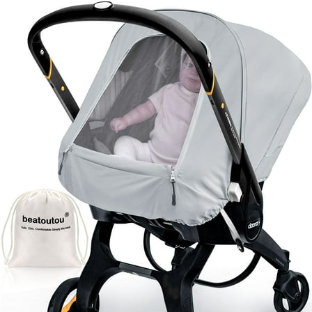 Summer Baby Car Seat Cover Compatible with Doona Car Seat and Stroller,Breathable Sunproof Car Seat Canopy for Boys & Girls,Suitable for Spring/Summer/Autumn Use (Gray)