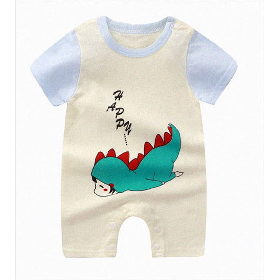 Summer Baby Cute Cartoon Pattern Home Short Sleeved Romper