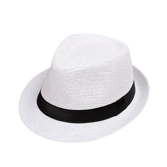Summer Baby Fedora Hat for Kids Beach Panama Style Lightweight Straw Cap Fashionable Children Accessory