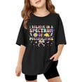 thumbnail image 1 of Summer Baby Girl Clothes Short Sleeve Dandelion Print Blouse T-Shirt Comfortable & Soft Lightweight Boys' Activewear T-Shirts W03-Black,160, 1 of 5