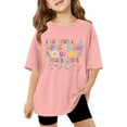 thumbnail image 1 of Summer Baby Girl Clothes Short Sleeve Dandelion Print Blouse T-Shirt Comfortable & Soft Lightweight Boys' Activewear T-Shirts W03-Pink,130, 1 of 5