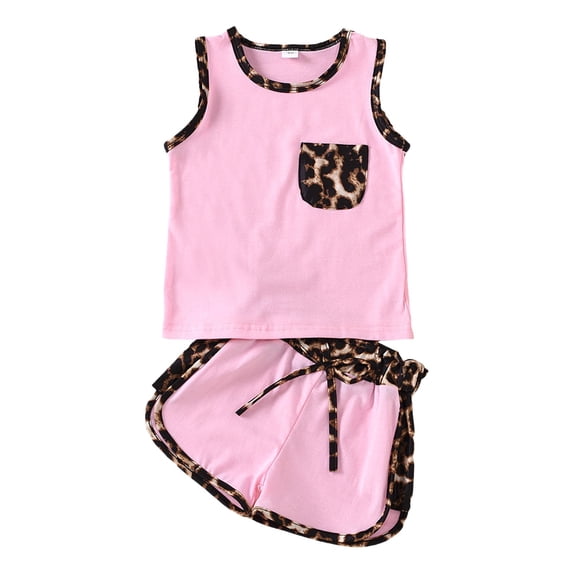 Summer Baby Girl Outfit Striped Tunic Sleeveless T-Shirt Top and Shorts Infant Girl Summer Clothes 2Pcs Set Girls Summer Set 1-6 Years,1-2 Years