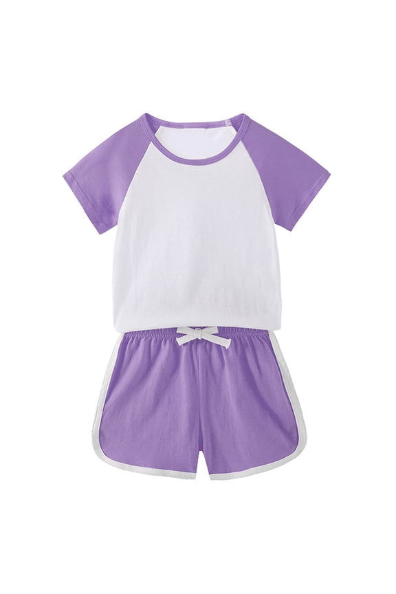 Summer Baby Girls Clothes Set Children Girl Short Sleeve T Shirt + Shorts 2pcs Suit