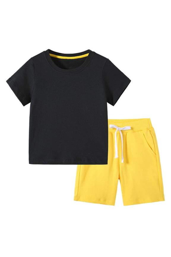 Summer Baby Girls Clothes Set Children Girl Short Sleeve T Shirt + Shorts 2pcs Suit